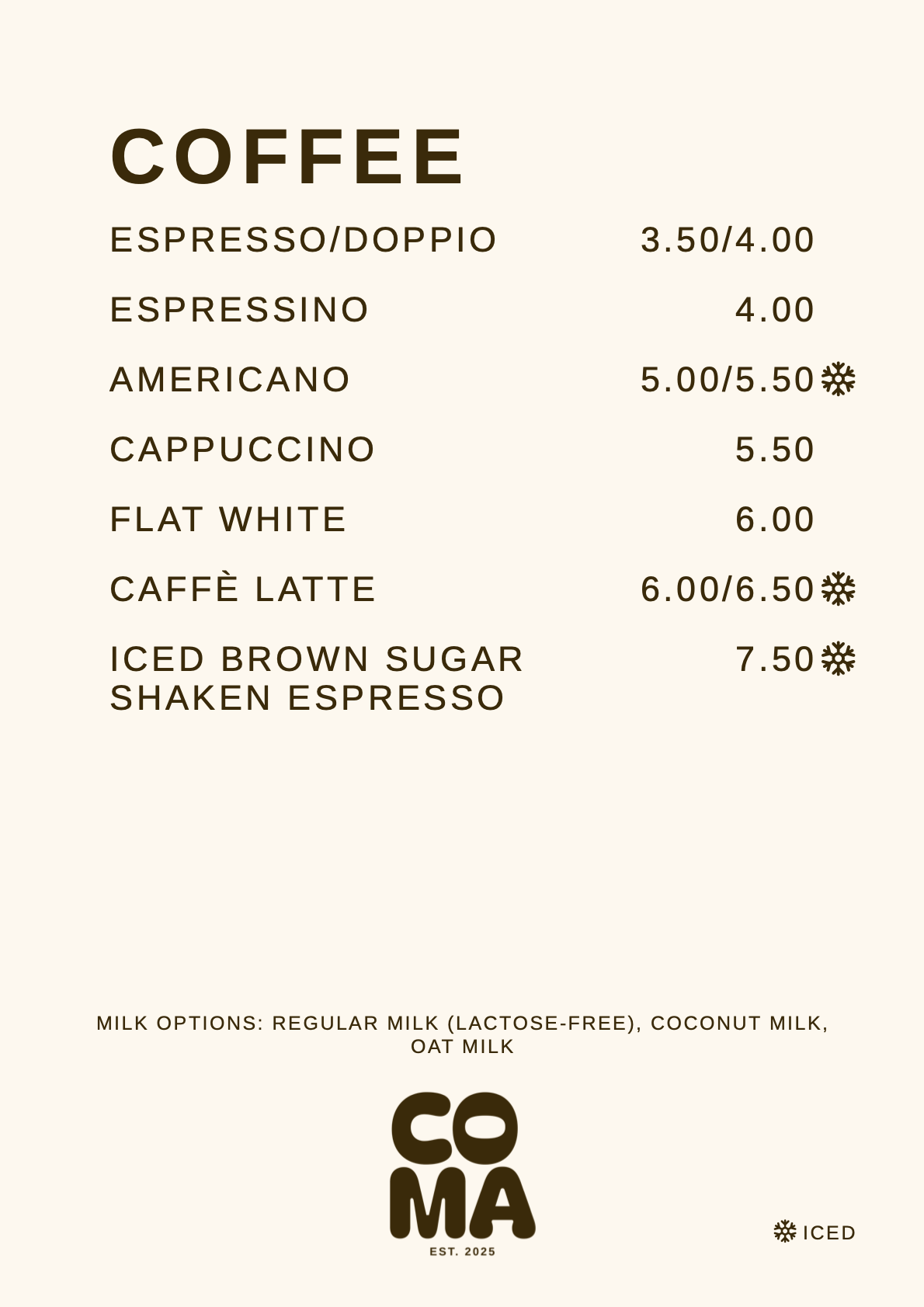 Menu slide